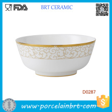 Tazón de fuente de ensalada de cerámica decorativa blanco de Goden